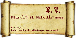 Mlinárik Nikodémusz névjegykártya